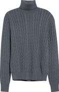 Moncler Cable Knit Virgin Wool Turtleneck Sweater