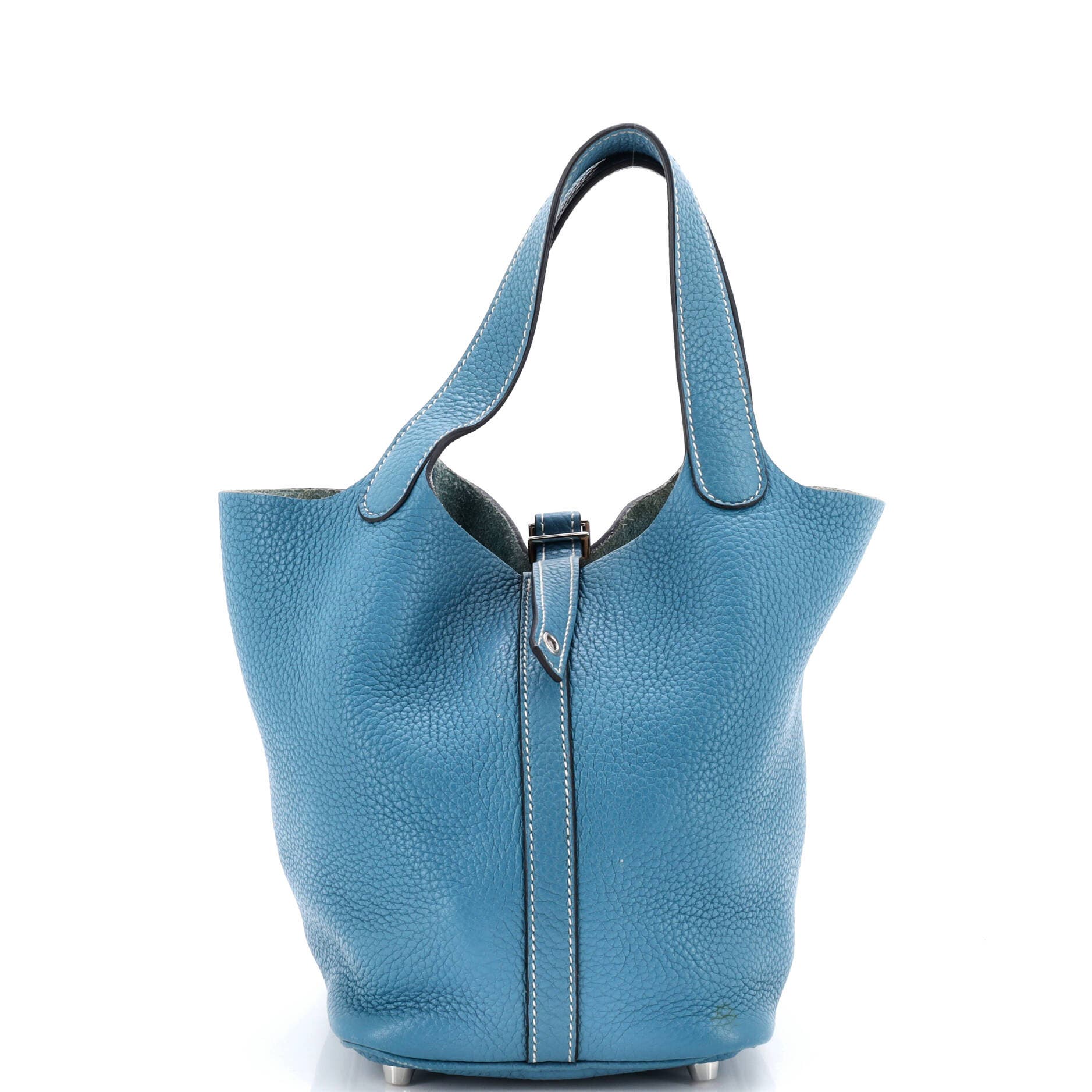 Pre-Owned Hermes Picotin Bag Clemence PM, Main, color, Bleu Jean