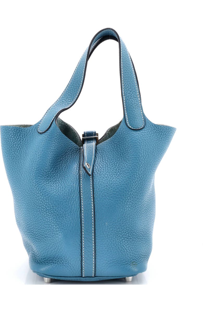 Pre-Owned Hermes Picotin Bag Clemence PM, Main, color, Bleu Jean