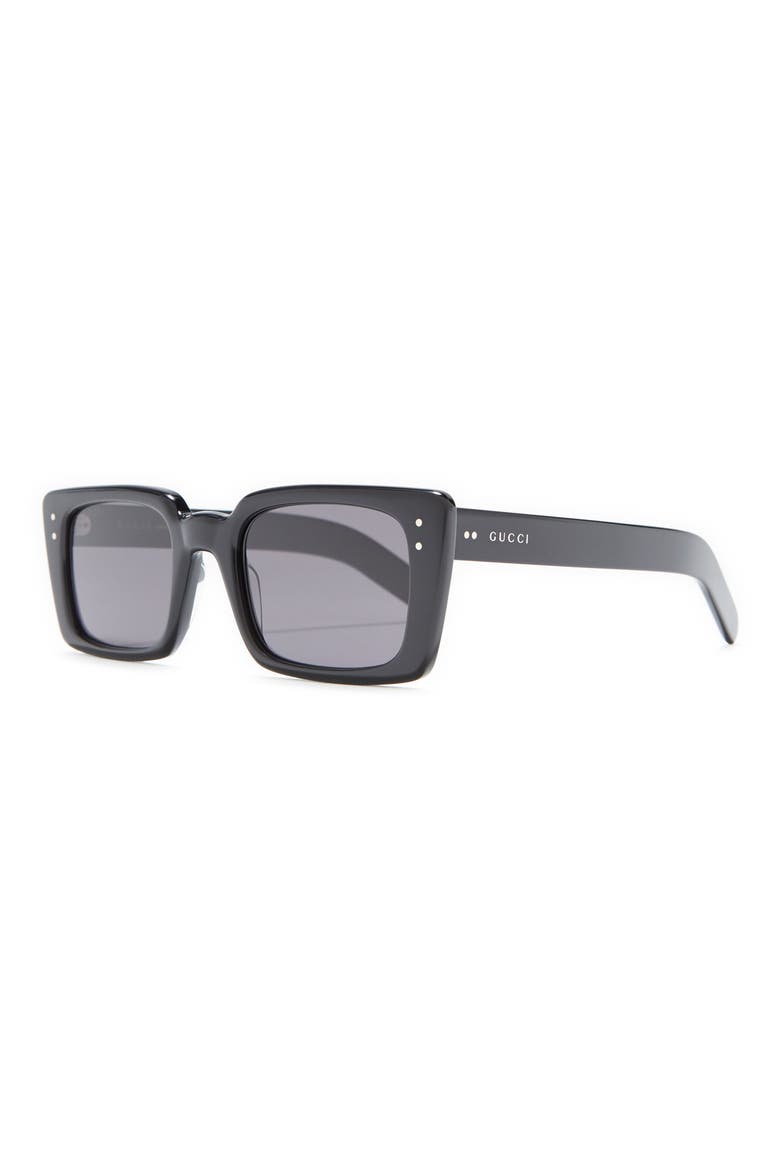 52mm Rectangle Sunglasses, Alternate, color, BLACK BLACK GREY