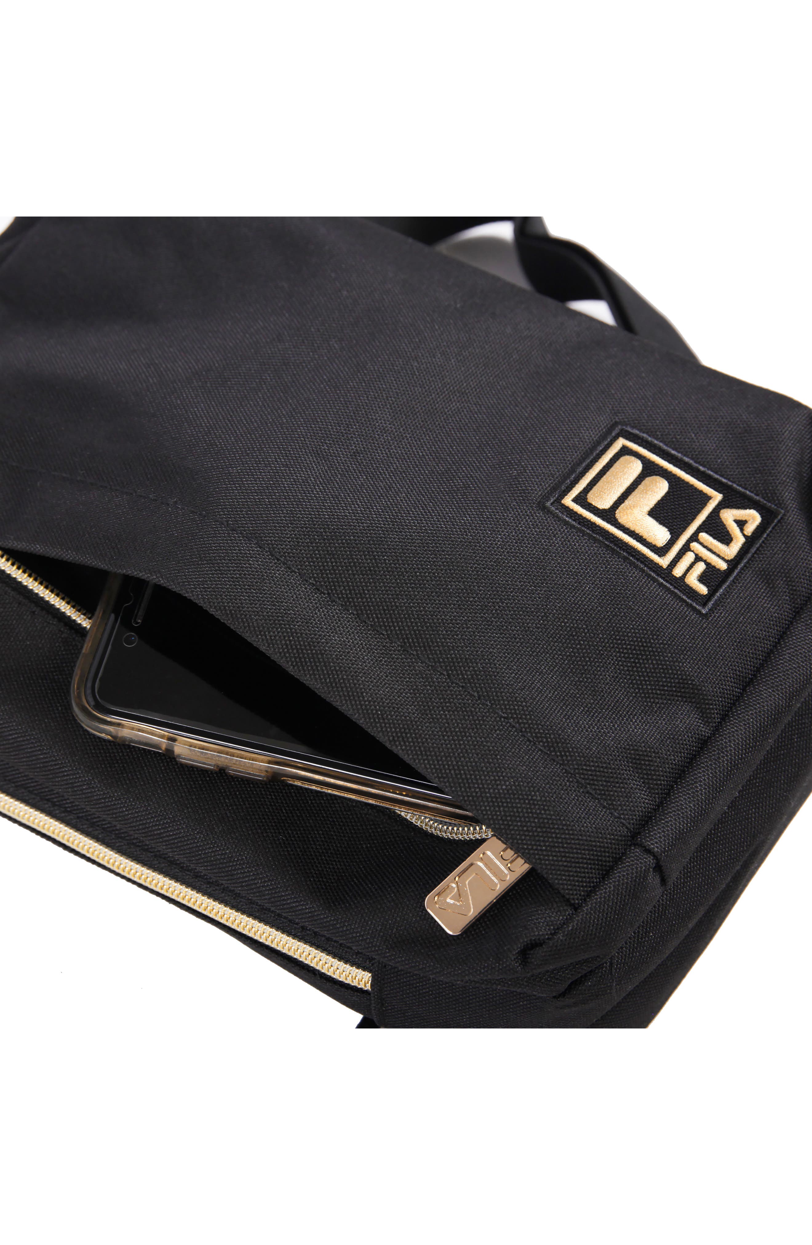 FILA Calistoga Sling Bag, Alternate, color, Black/ Gold