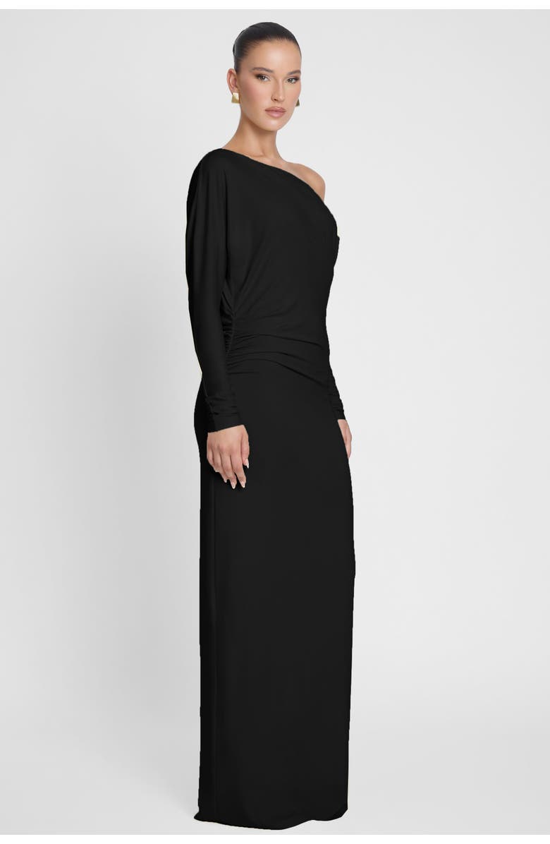 LEAU Sola Slouchy Jersey Maxi Dress, Alternate, color, Black