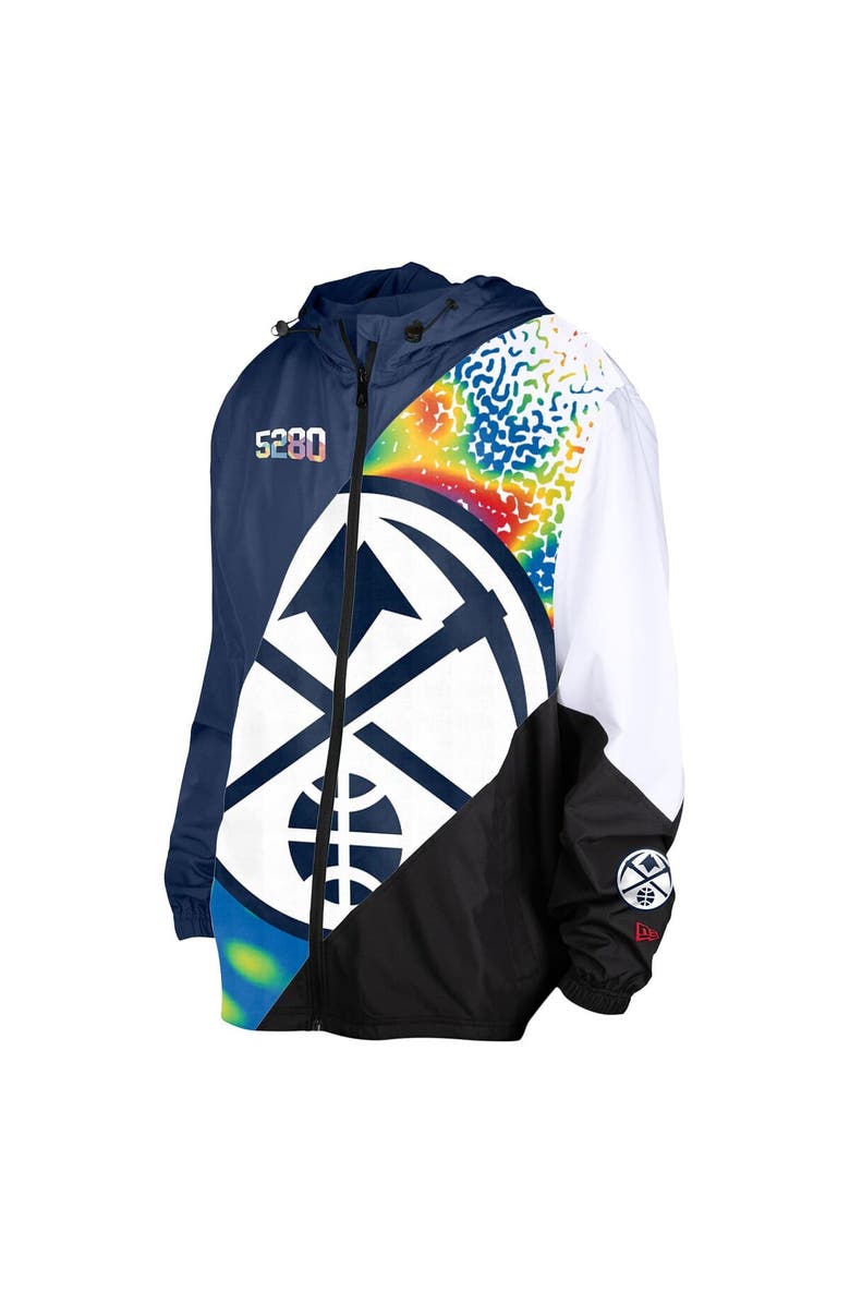New Era Men's New Era Navy Denver Nuggets 2024/25 City Edition Full-Zip Windbreaker Jacket, Alternate, color,