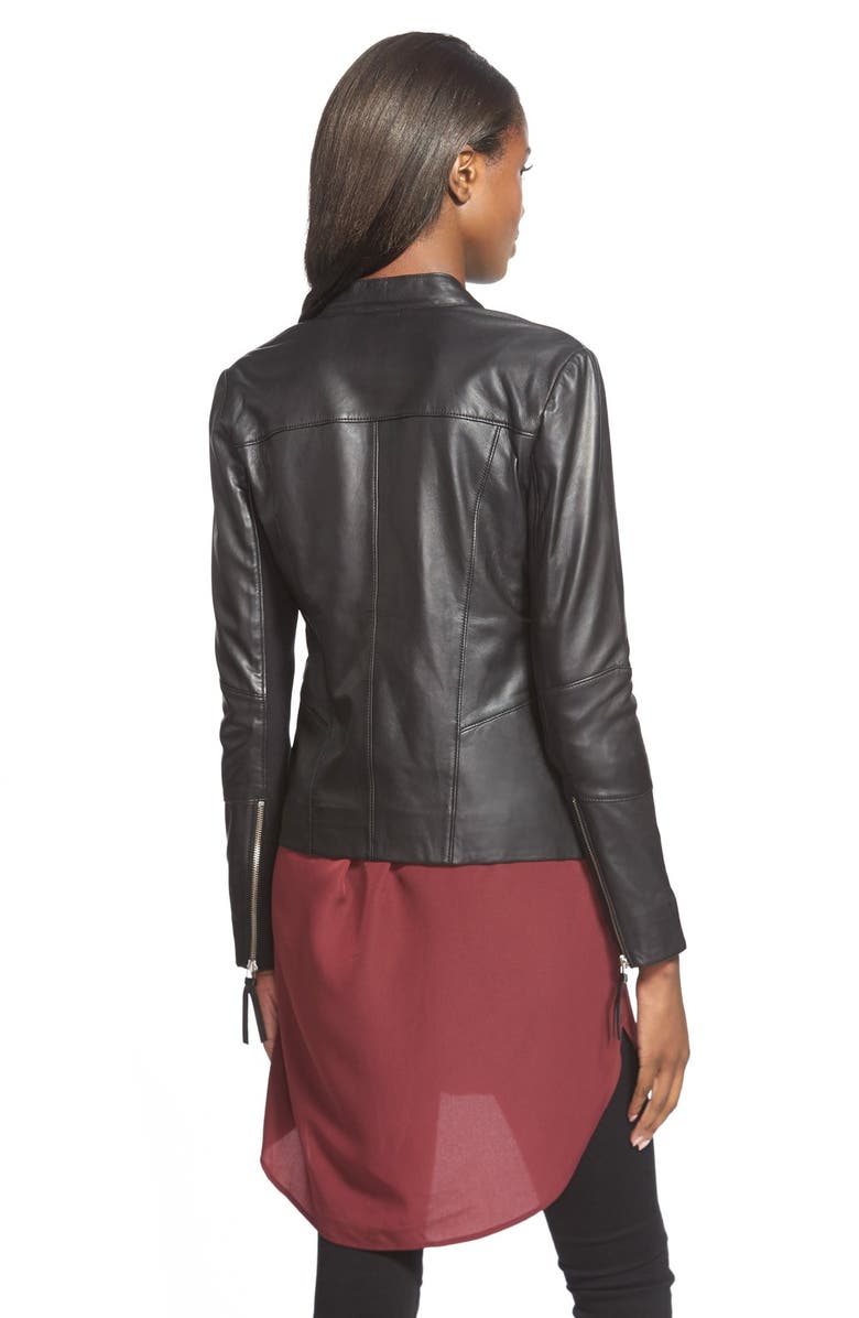 Trouvé Zip Sleeve Leather Jacket, Alternate, color,