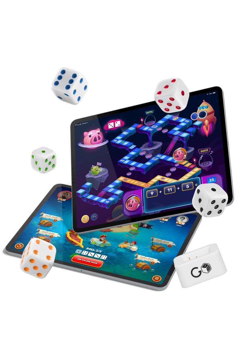 GoDice Family Pack App-Enabled Smart Dice Set, Alternate, color, Multicolored