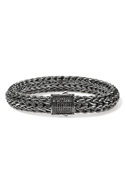 Icon Bracelet, Sterling Silver, Pavé, 10.5mm