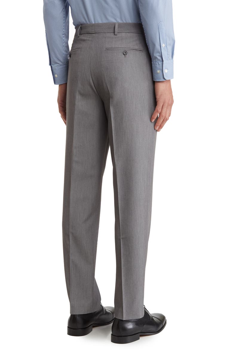 Nautica Flat Front Solid Trousers, Alternate, color, Light Gray