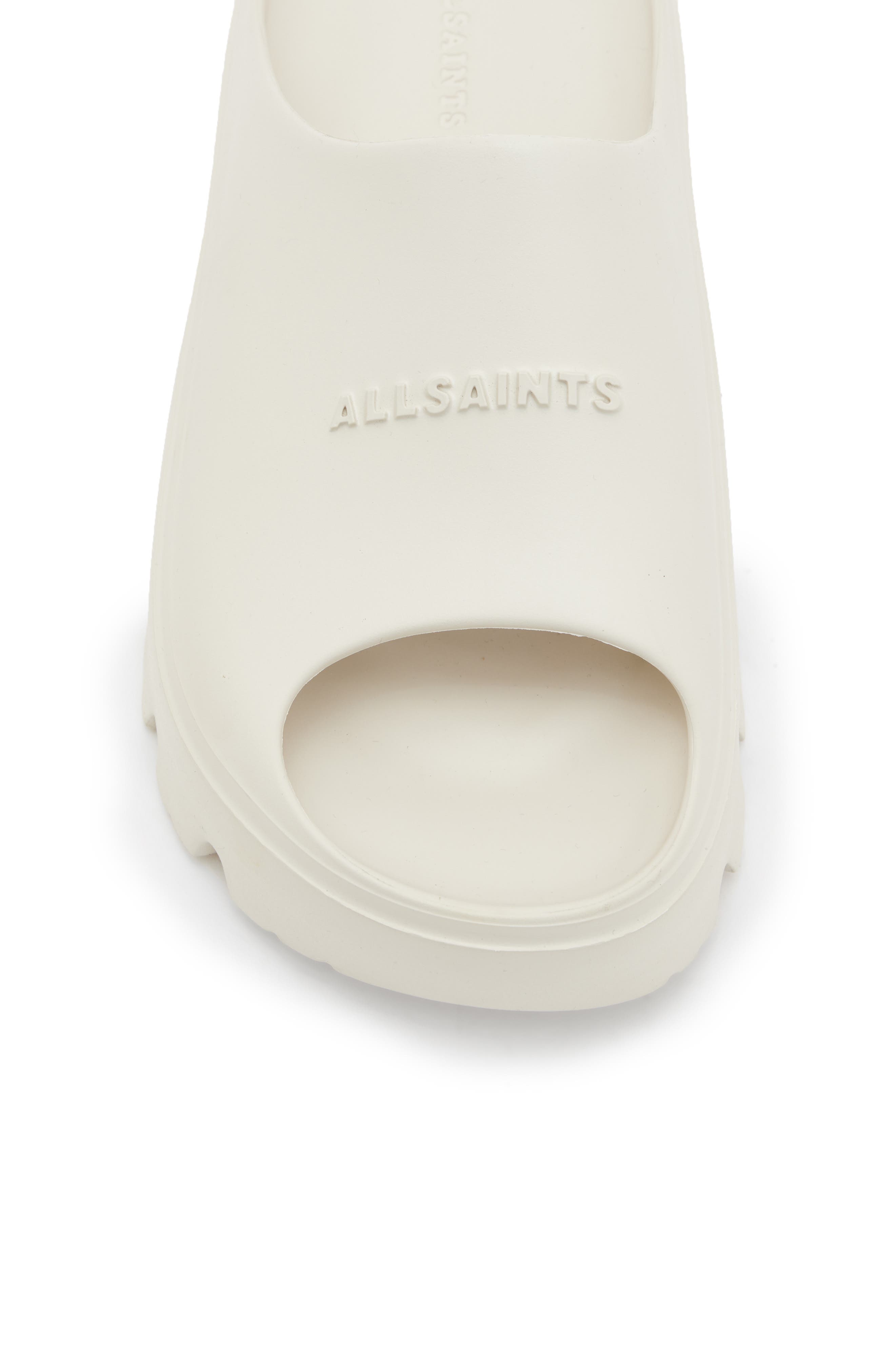 AllSaints Eclipse Flatform Slide Sandal, Alternate, color, Chalk White