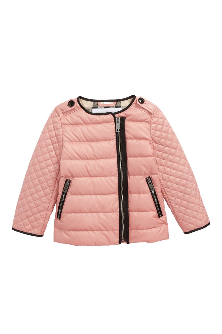 Gretel Quilted Down Jacket, Main, color, PALE ROSE
