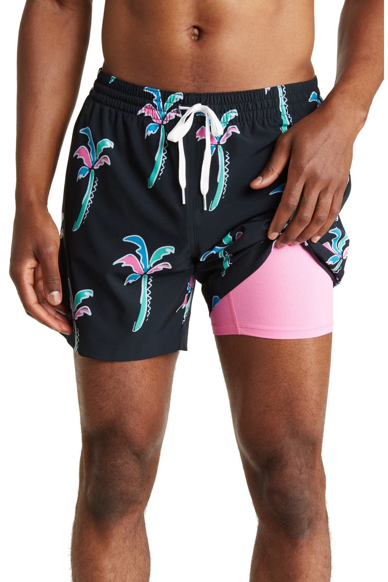 Classic Lined 5.5-Inch Swim Trunks, Main, color, BLACK - PATTERN BASE