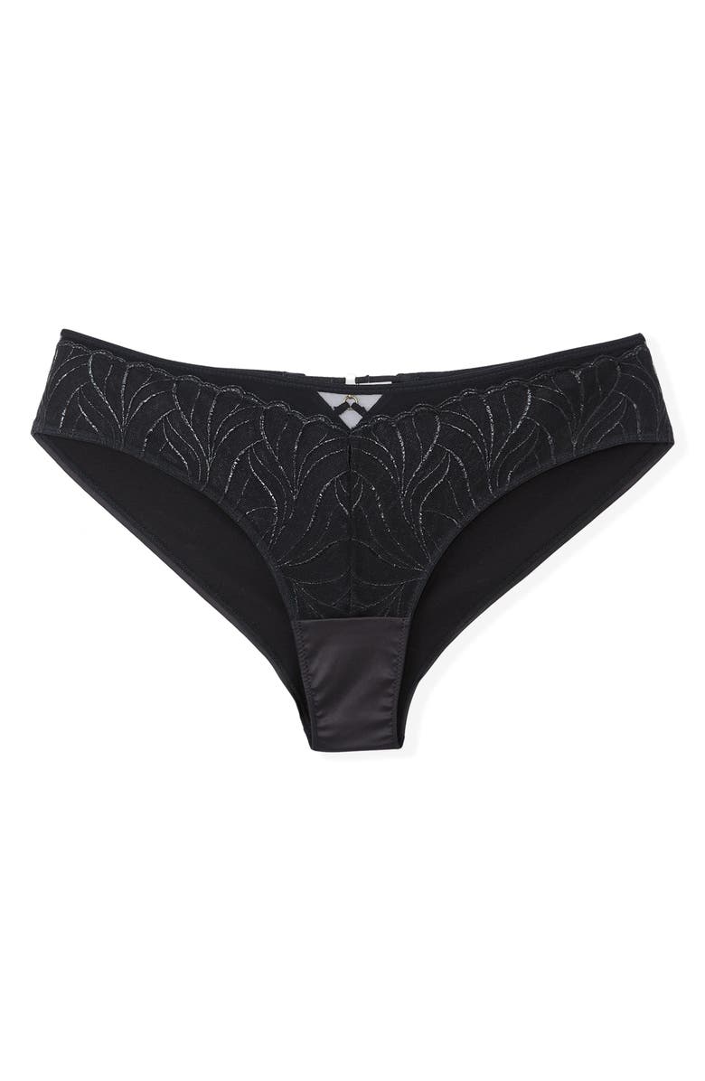 Etam Envolee Lace 
Satin Hipster Panties, Alternate, color, Black