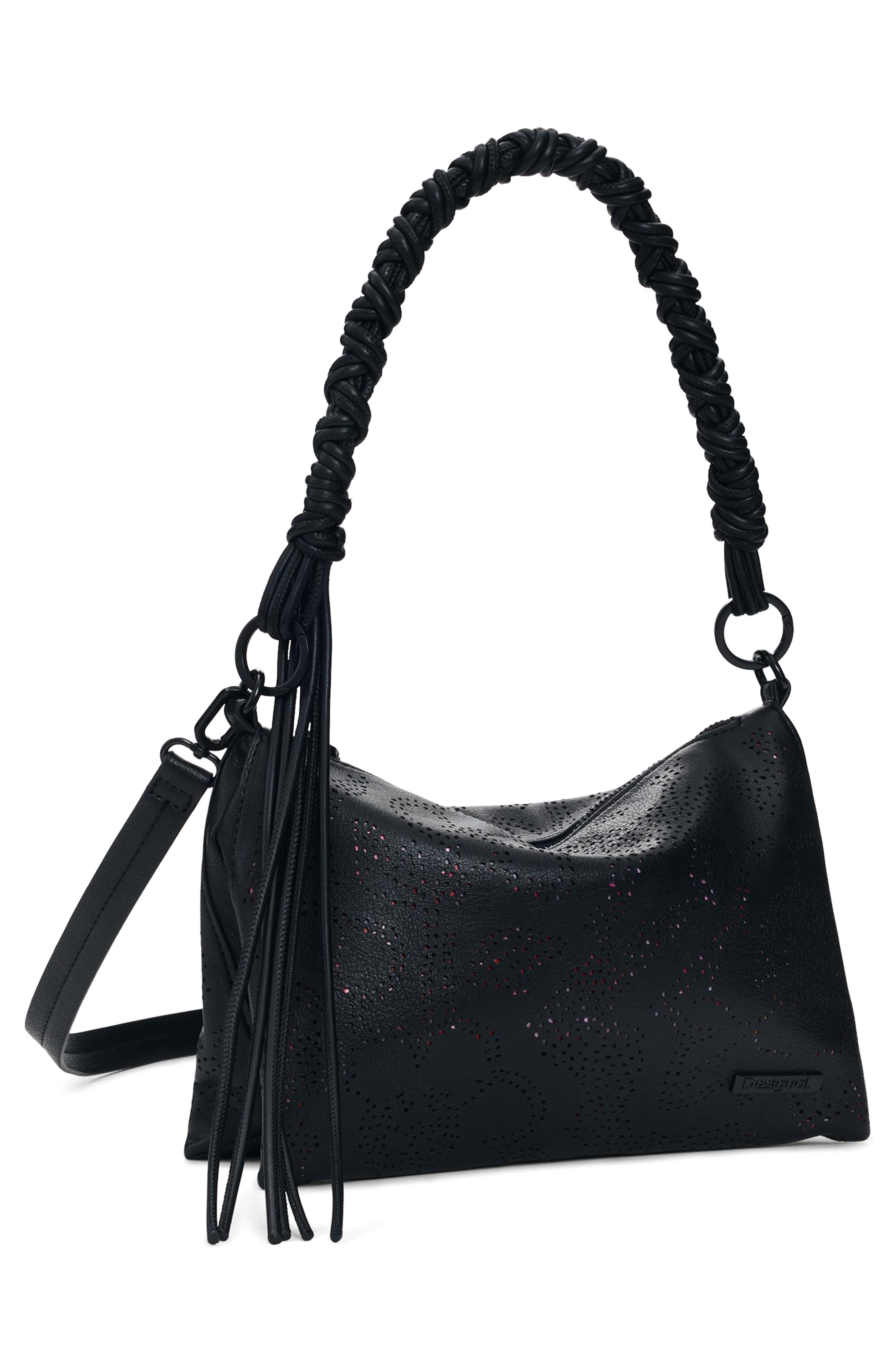 Desigual Floral Crossbody Bag, Alternate, color, Black