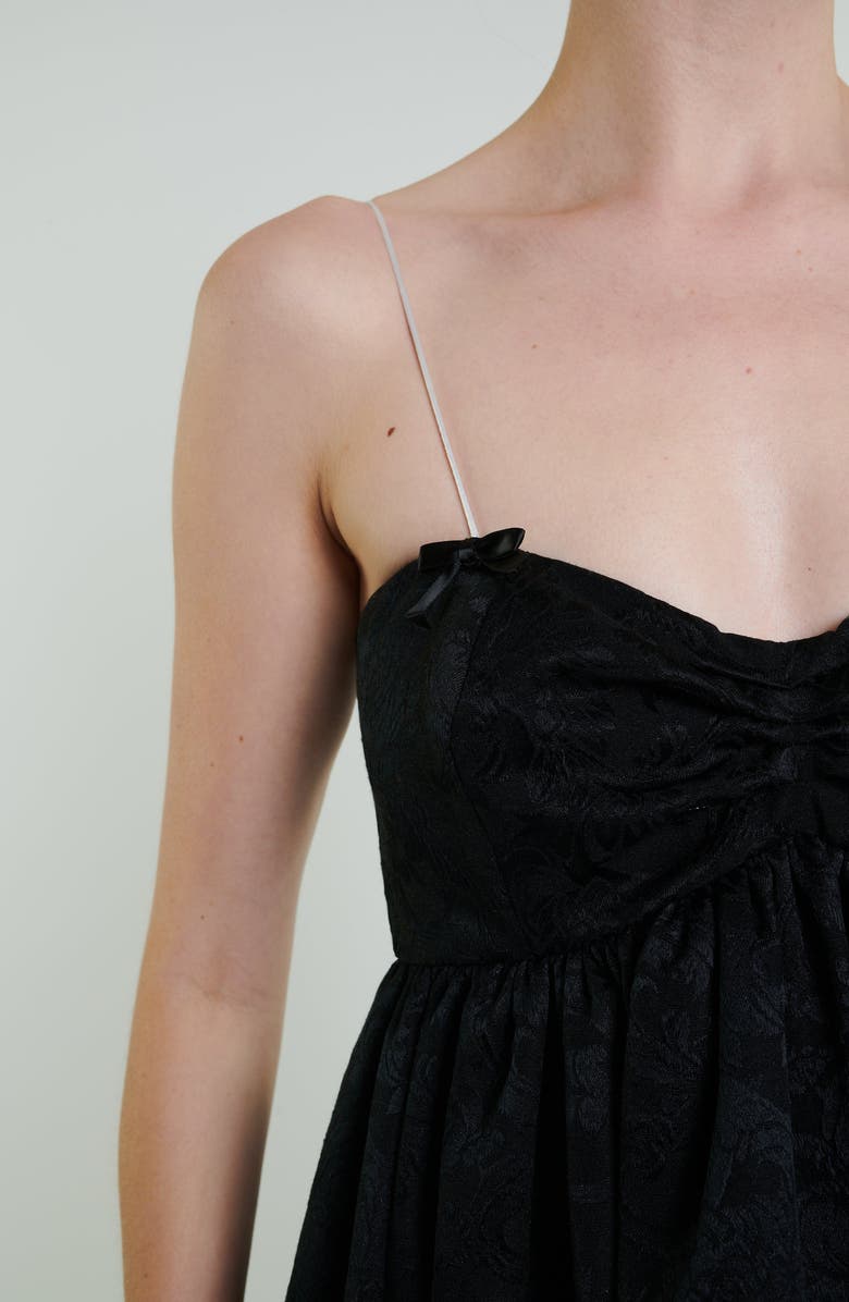 Madeline Marie Stewart Mini Bow Dress, Alternate, color, Black / Cream