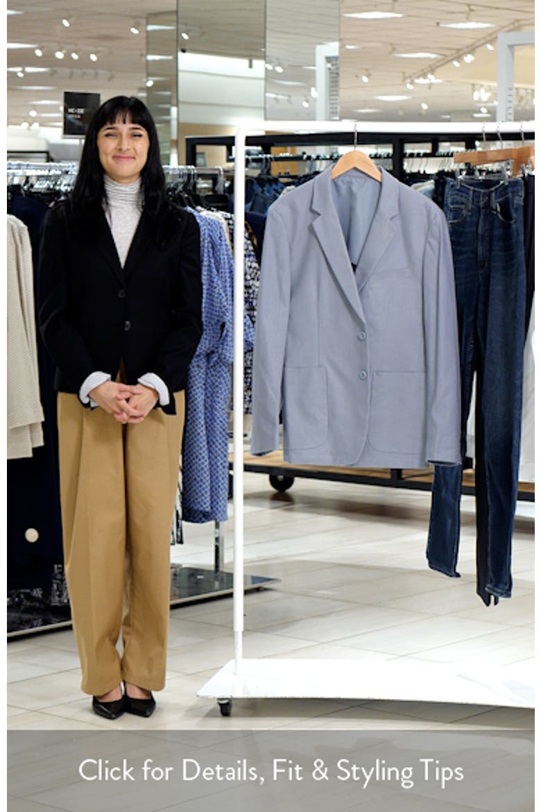 Light Blue Tailored Cotton & Linen Suit Jacket video
