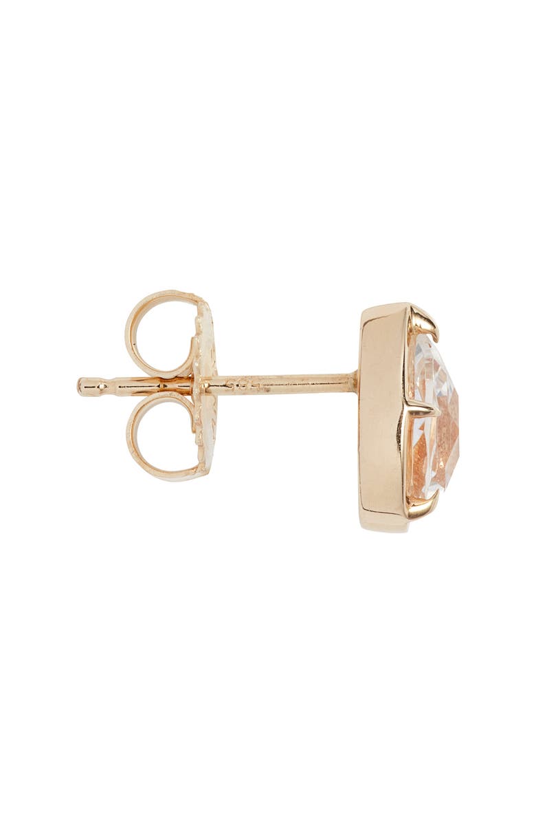 Anzie Mélia Pear Stud Earrings, Alternate, color, Yellow Gold