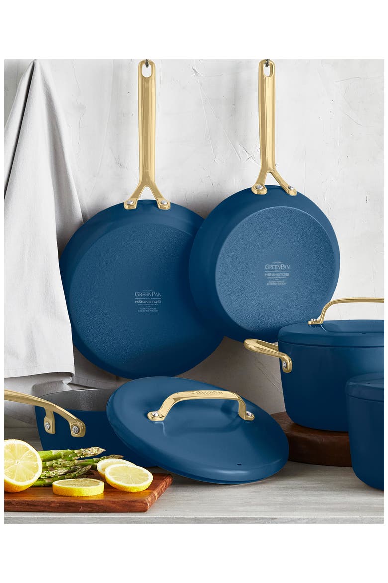 GP5 Infinite8 11-Piece Anodized Aluminum Ceramic Nonstick Cookware Set with Champagne Handles , Alternate, color, MARINE