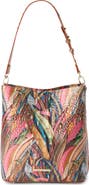 Brahmin Celina Croc Embossed Leather Bucket Bag