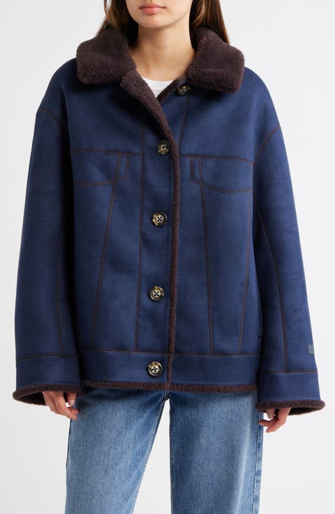 Frankie Reversible Faux Shearling Trucker Jacket