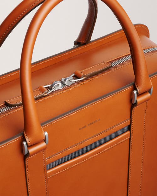 Carl Friedrik Palissy Overnight Briefcase In Cognac
