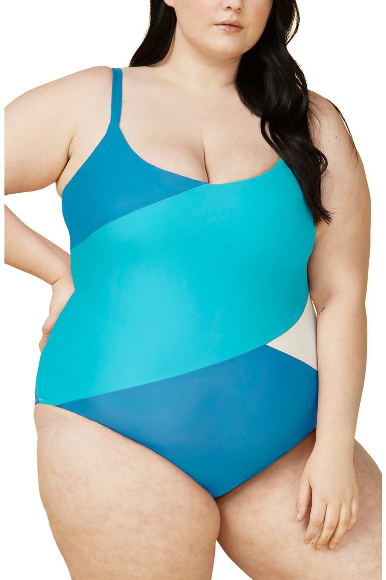 The Marina One-Piece Swimsuit, Alternate, color, BLUE