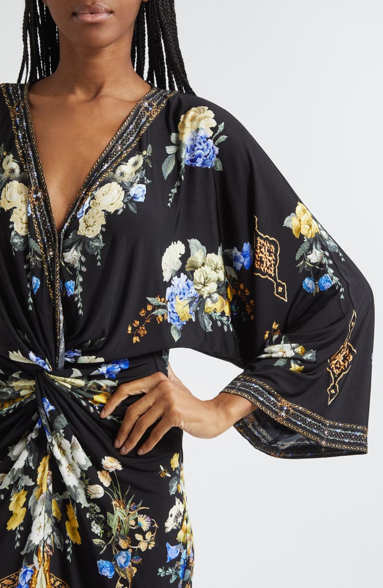 Camilla Long Sleeve Plunge Neck Dress, Alternate, color, Ottoman Elegance