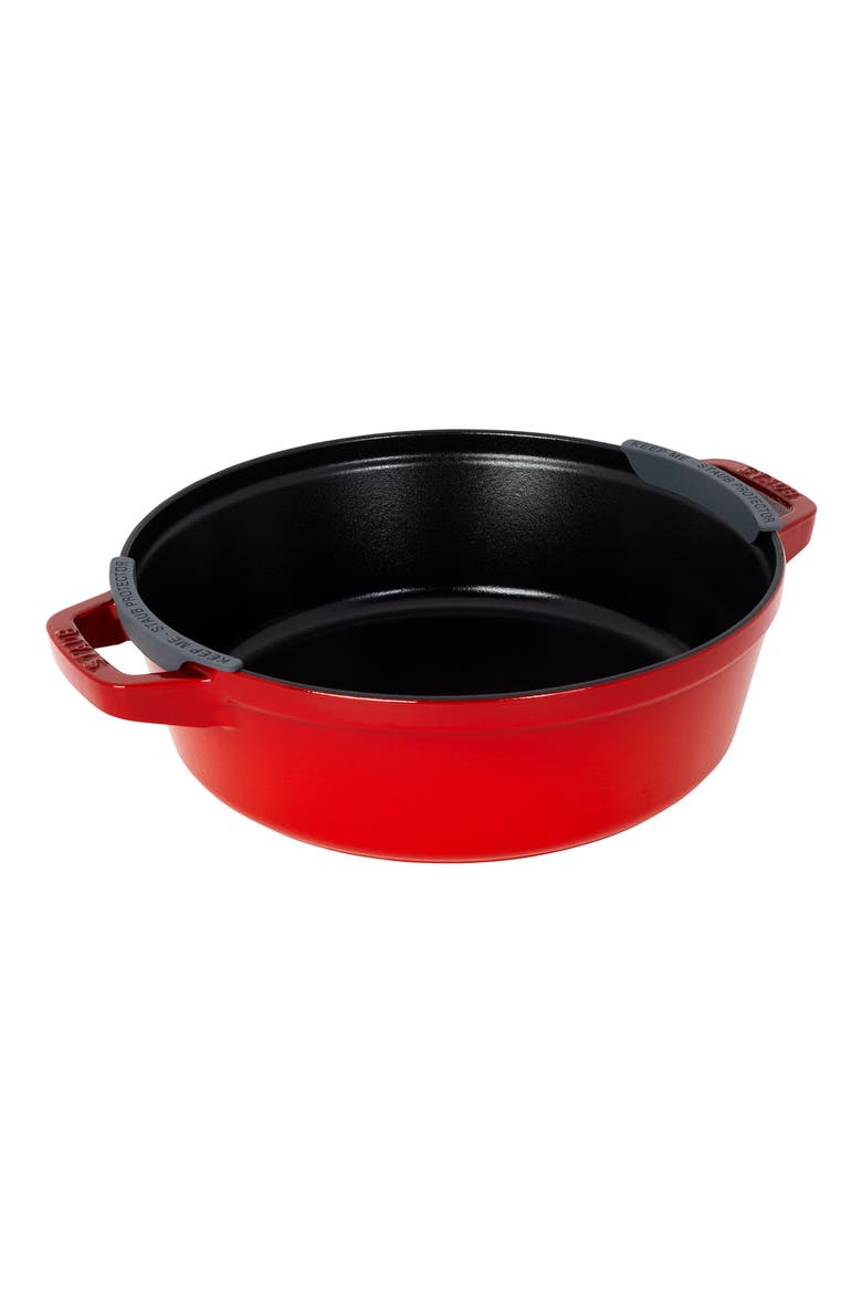 4-Piece Stackable Enameled Cast Iron Cookware Set, Alternate, color, CHERRY