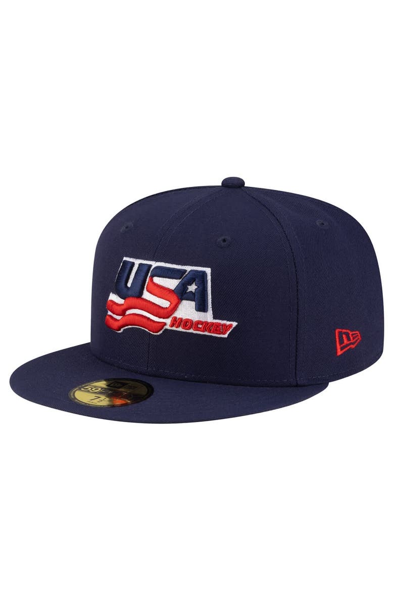 New Era Men's New Era Navy US Hockey 59FIFTY Fitted Hat, Alternate, color, Navy