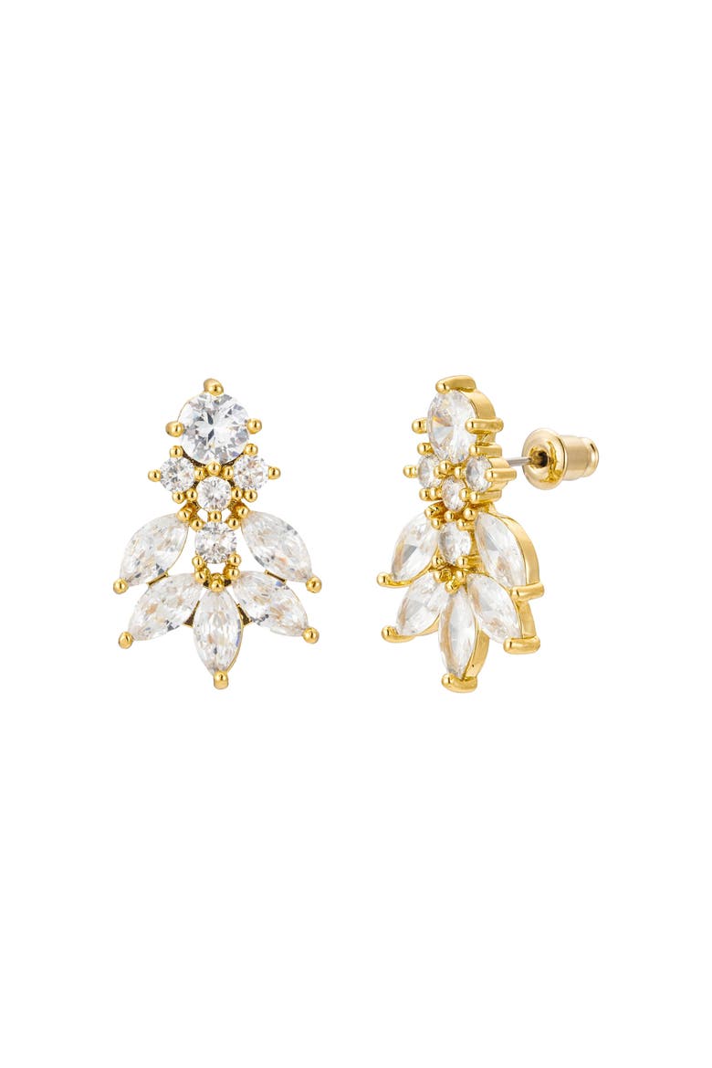 Carla Crystal Stud Earrings, Main, color, Gold