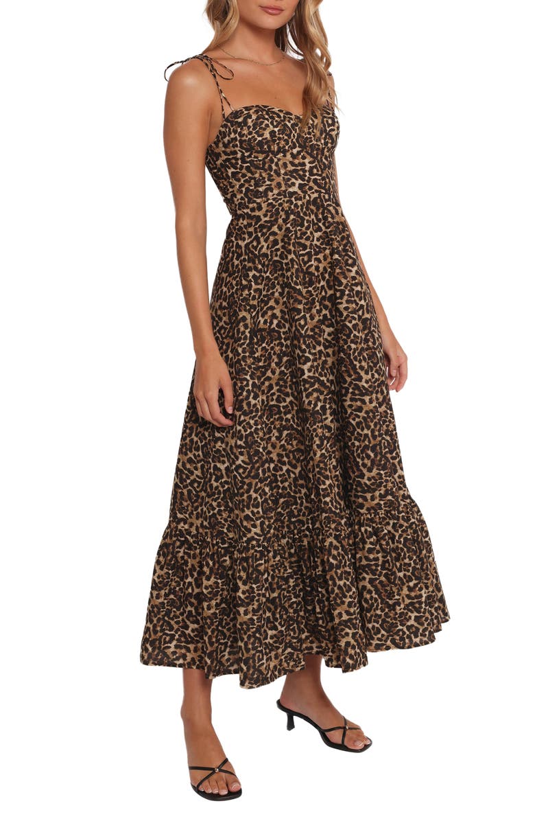Petal & Pup Ayana Leopard Print Fit & Flare Midi Dress, Alternate, color, Leopard