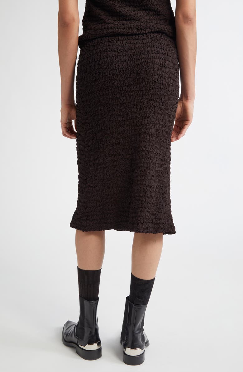 Jil Sander Embroidered Crepe Jersey Midi Skirt, Alternate, color, Chocolate Brown