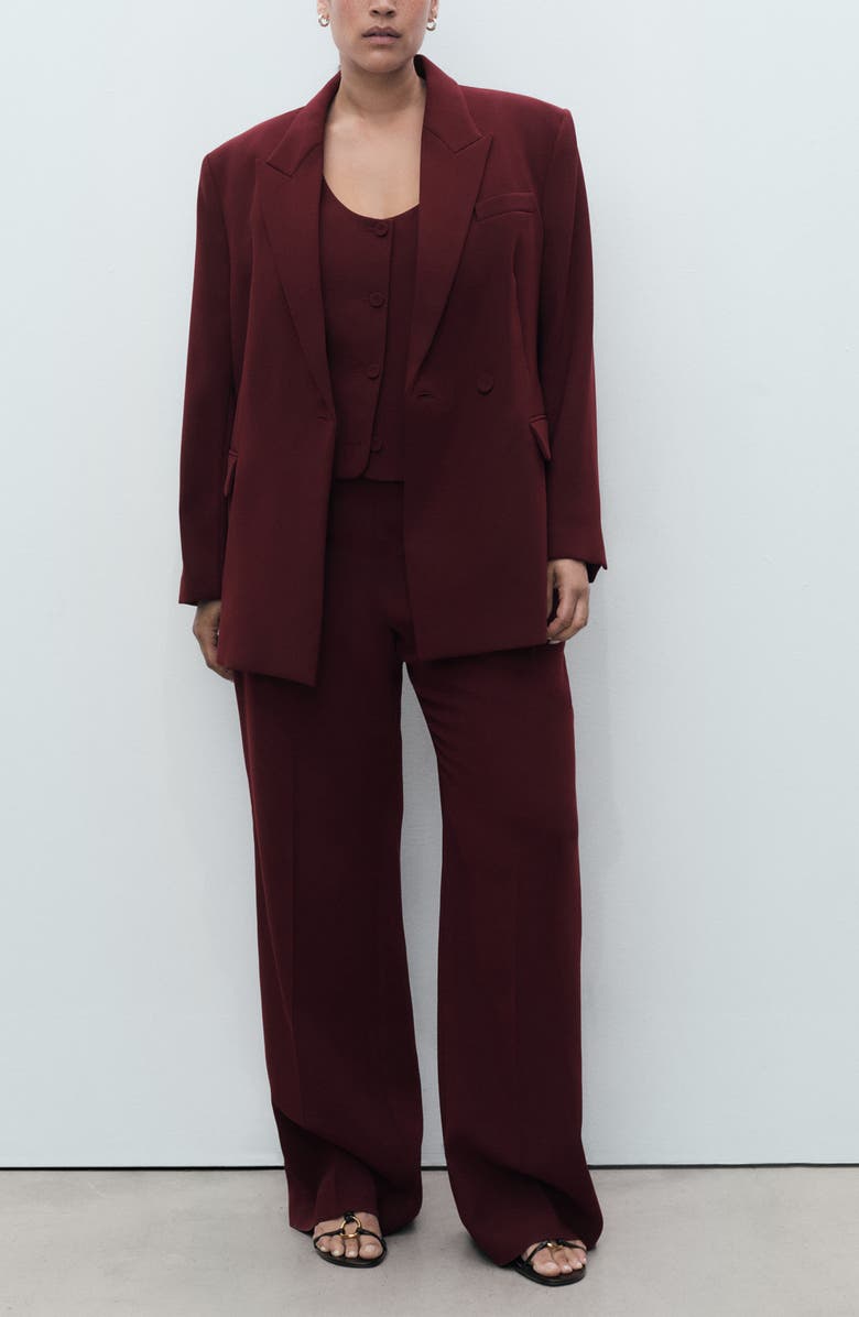 MANGO Iguana Straight Leg Pants, Alternate, color, Maroon