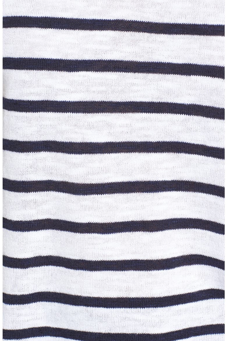Stripe Organic Linen & Cotton Sweater, Alternate, color, WHITE MIDNIGHT