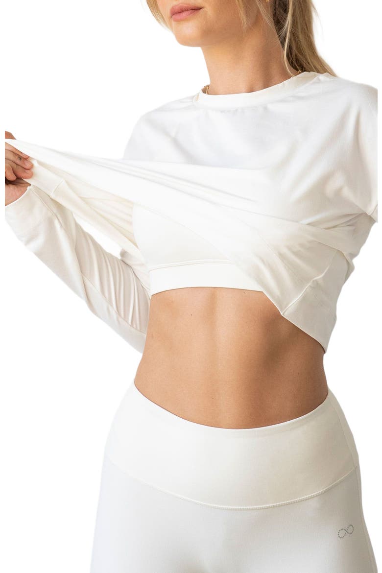 Go With The Flow Crop Long Sleeve Top, Alternate, color, Bone