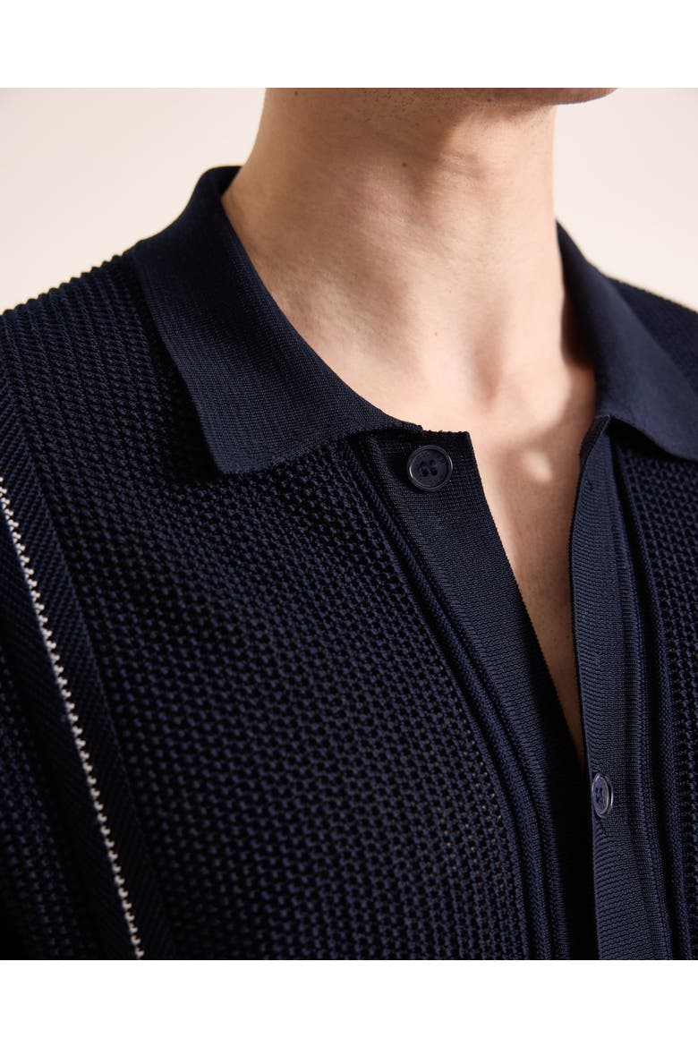 Roddy Relaxed Fit Chevron Stripe Knitted Shirt, Alternate, color, NIGHT IRIS/CASHEW STRIPE