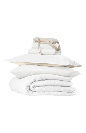 Homespun Ultimate College Essentials Bedding Bundle. In White/ivory