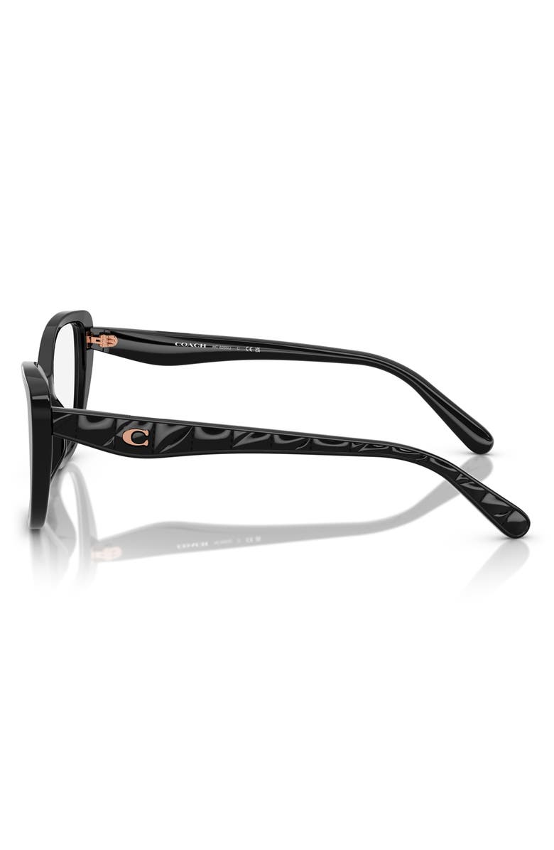 COACH 51mm Cat Eye Optical Glasses, Alternate, color, Black