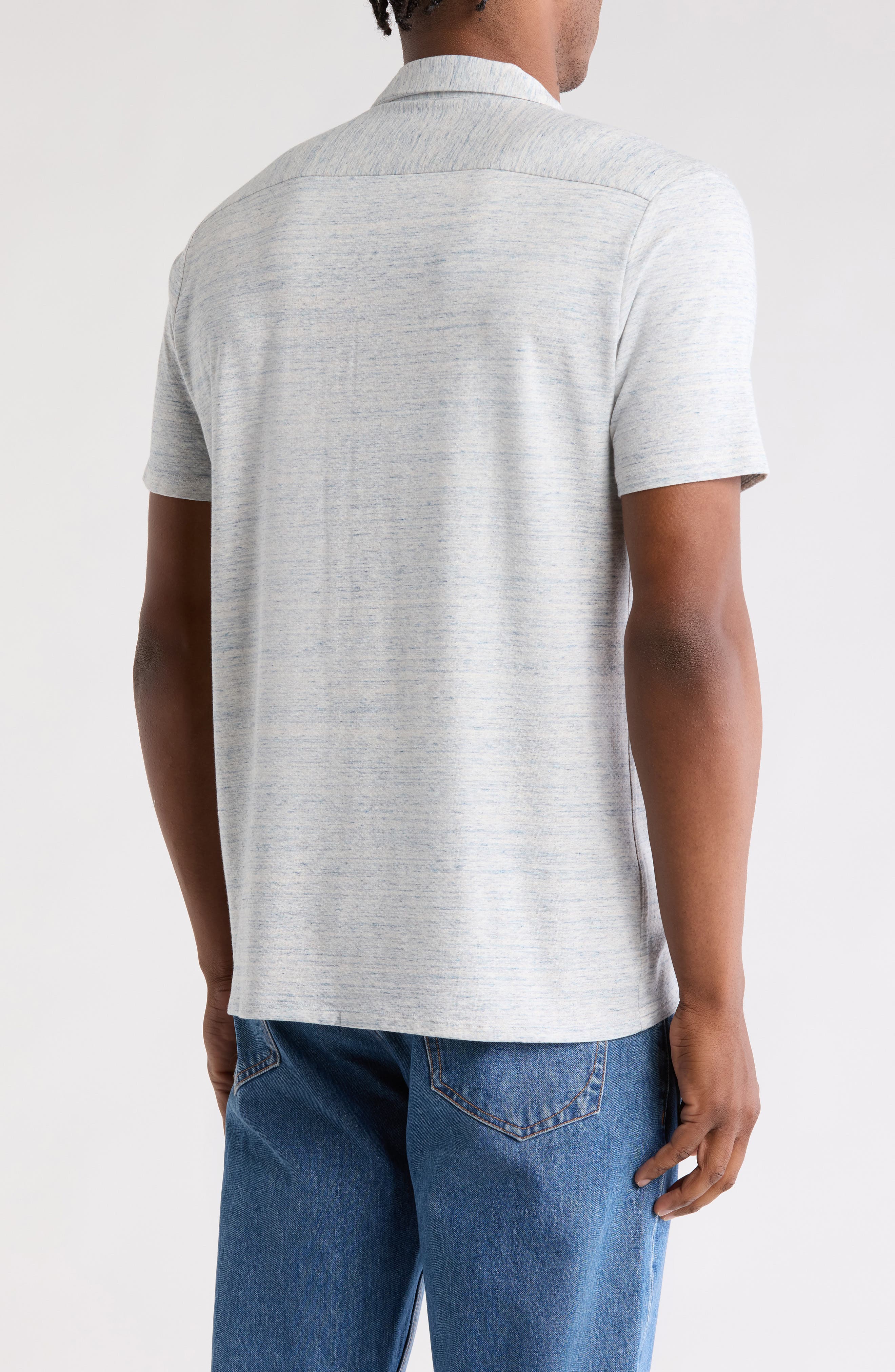 Relaxed Fit Pointelle Stitch Camp Shirt - image 2