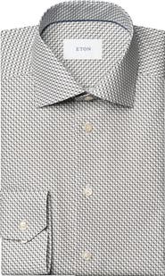 Eton Slim Fit Geometric Twill Button-Up Shirt