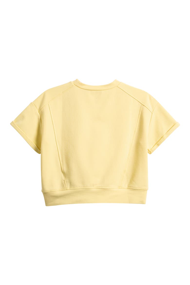 Kids' Cotton Blend French Terry Top, Alternate, color, LEMON DROP