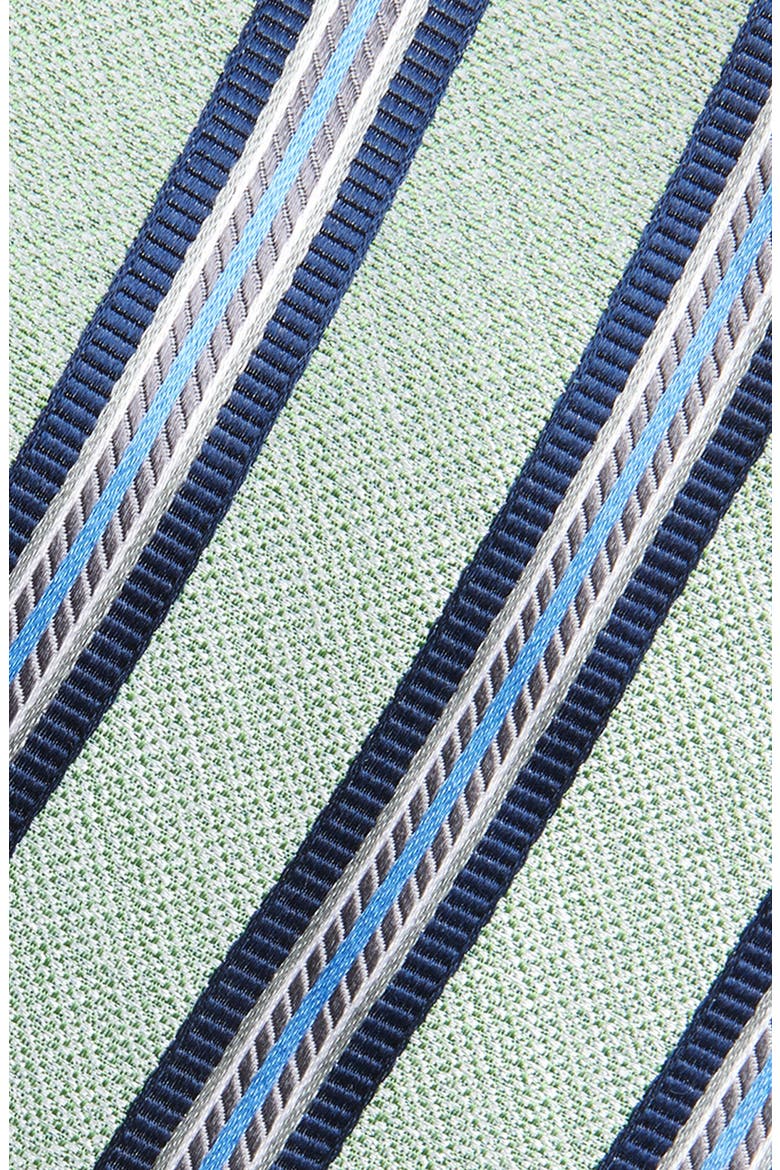 Stripe Silk Tie, Alternate, color, GREEN