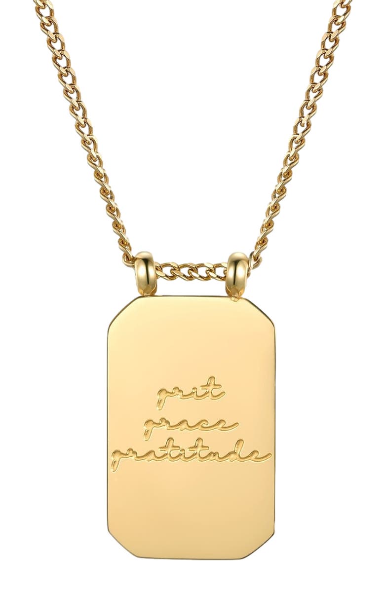 Mantra Grit Grace Gratitude - Necklace, Main, color, Yellow Gold