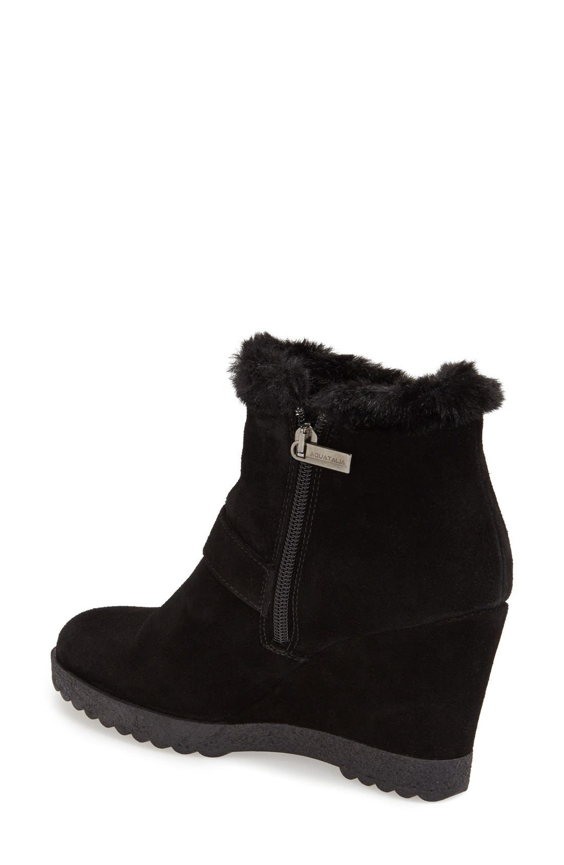 Aquatalia by Marvin K. 'Carlotta' Weatherproof Suede Wedge Bootie, Alternate, color, 