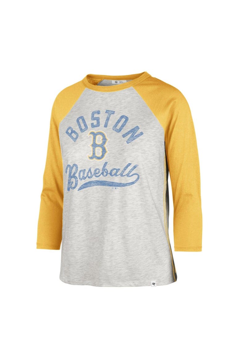 Women's '47 Gray Boston Red Sox City Connect Retro Daze Ava Raglan 3/4-Sleeve T-Shirt, Alternate, color, Gray