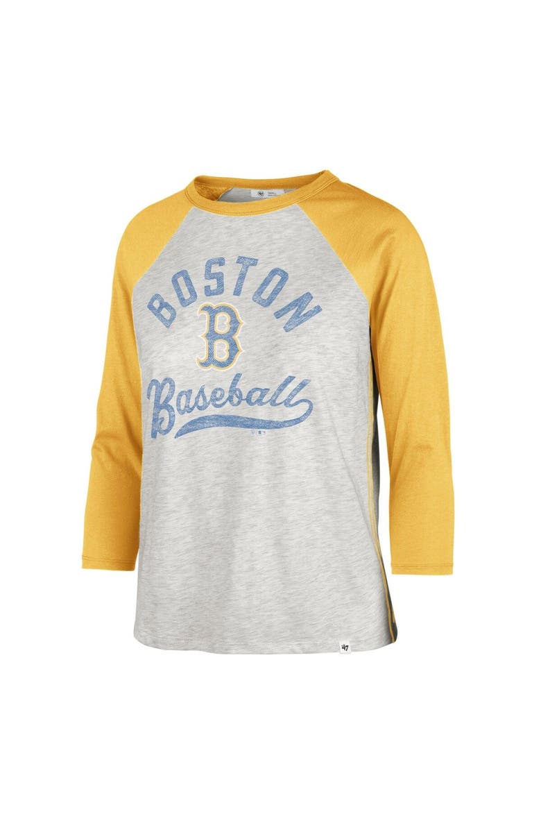 '47 Women's '47 Gray Boston Red Sox City Connect Retro Daze Ava Raglan 3/4-Sleeve T-Shirt, Alternate, color,