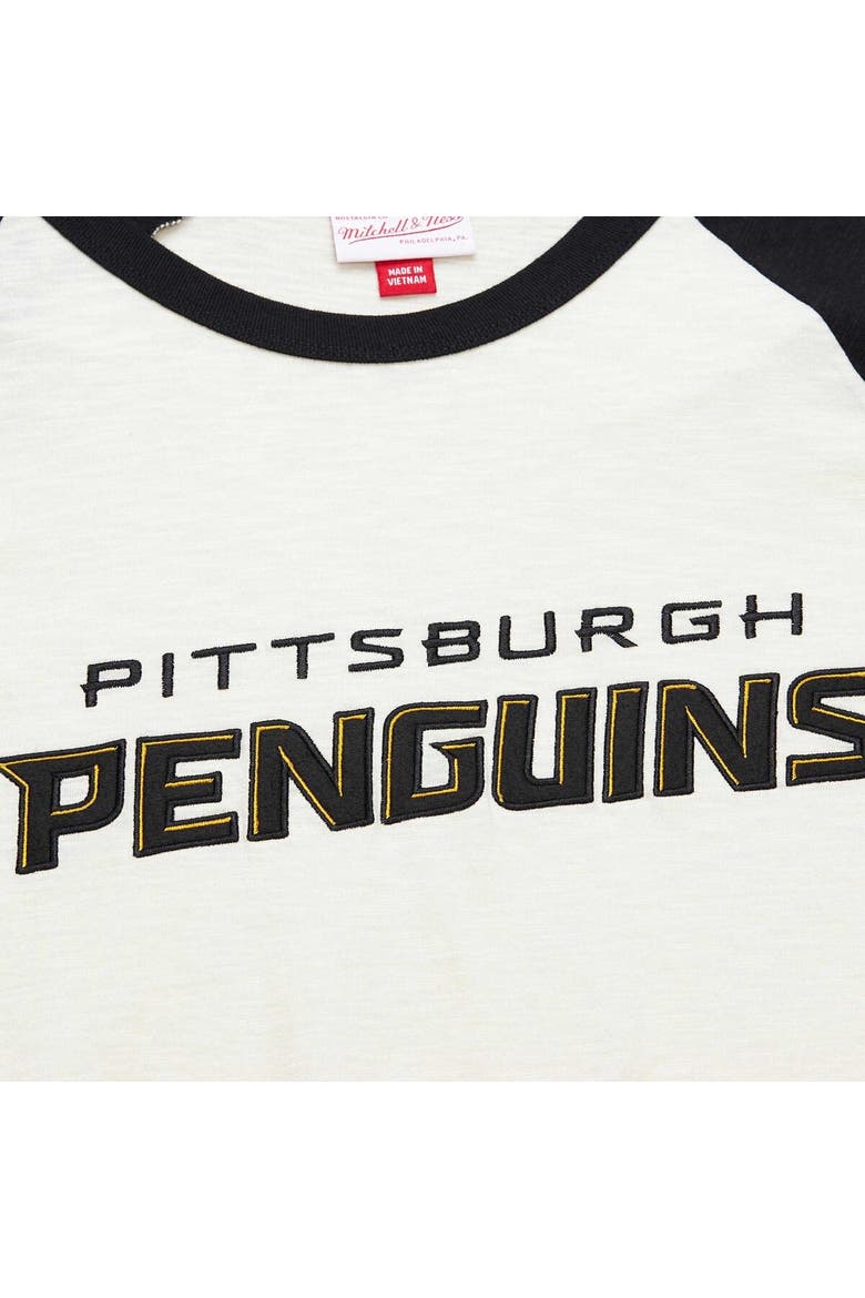 Men's Mitchell & Ness Cream Pittsburgh Penguins Legendary Slub Vintage Raglan Long Sleeve T-Shirt, Alternate, color, Cream