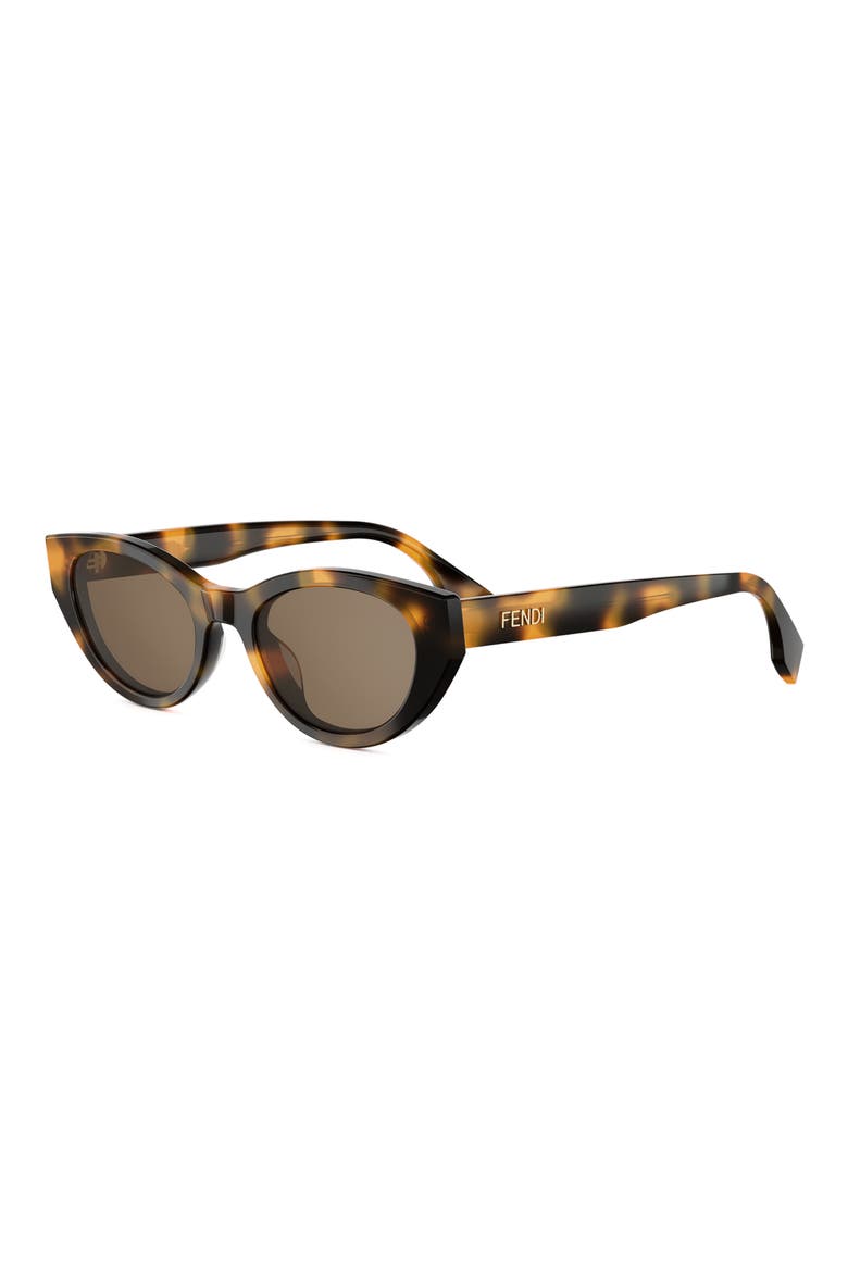 Lettering 51mm Oval Sunglasses, Alternate, color, DARK HAVANA / BROWN