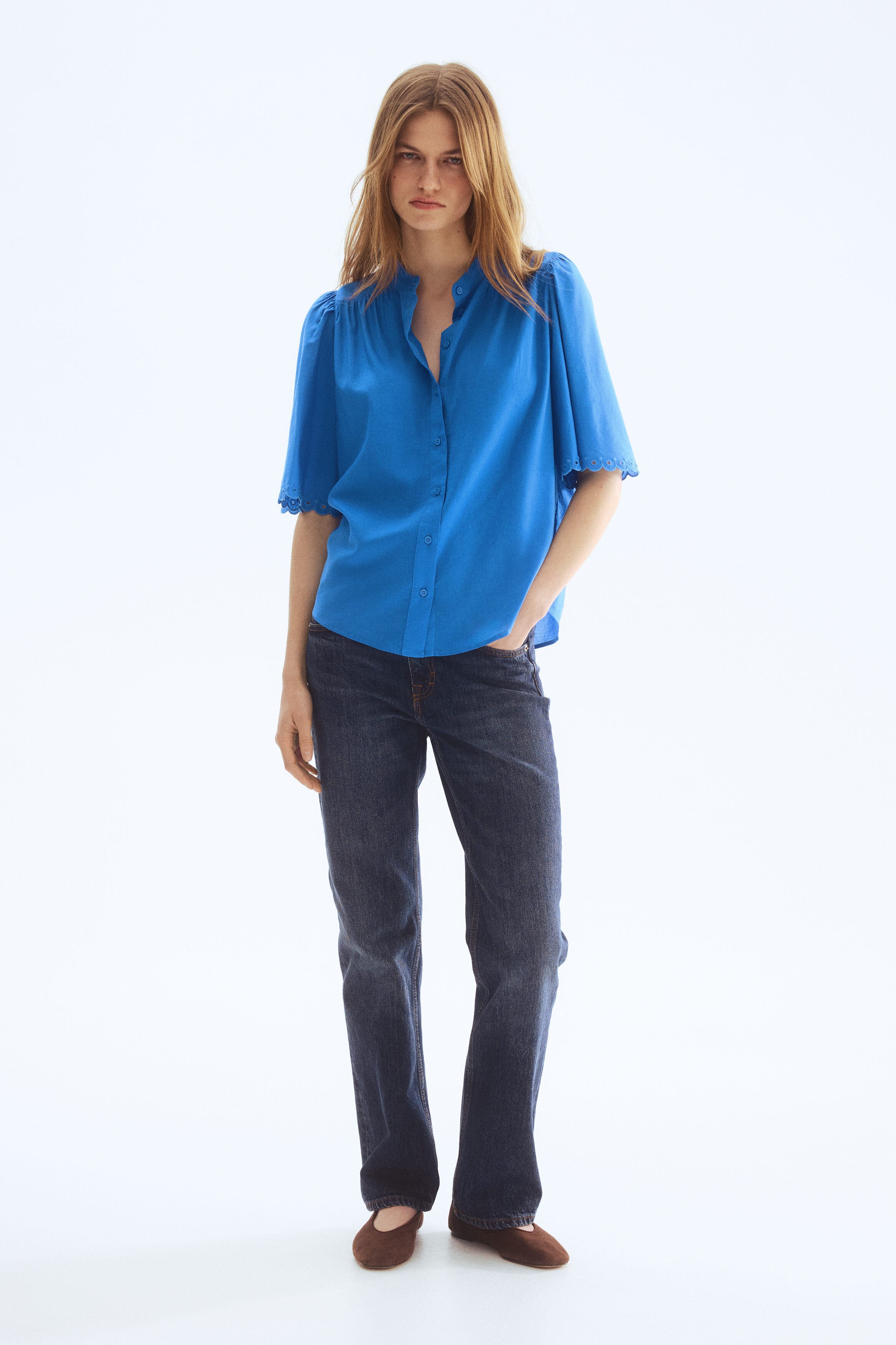 Cotton-blend blouse - image 2