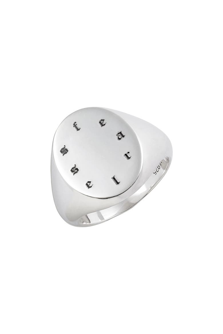 Argento Vivo x DRU. Fearless Signet Ring (Nordstrom Exclusive), Main, color, SILVER