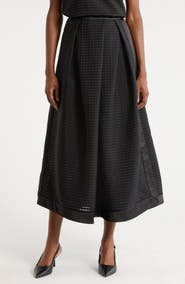 Emporio Armani Pleated Jacquard Midi Skirt