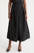 Emporio Armani Pleated Jacquard Midi Skirt